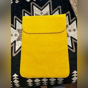 Yellow Suede laptop bag and charger bag